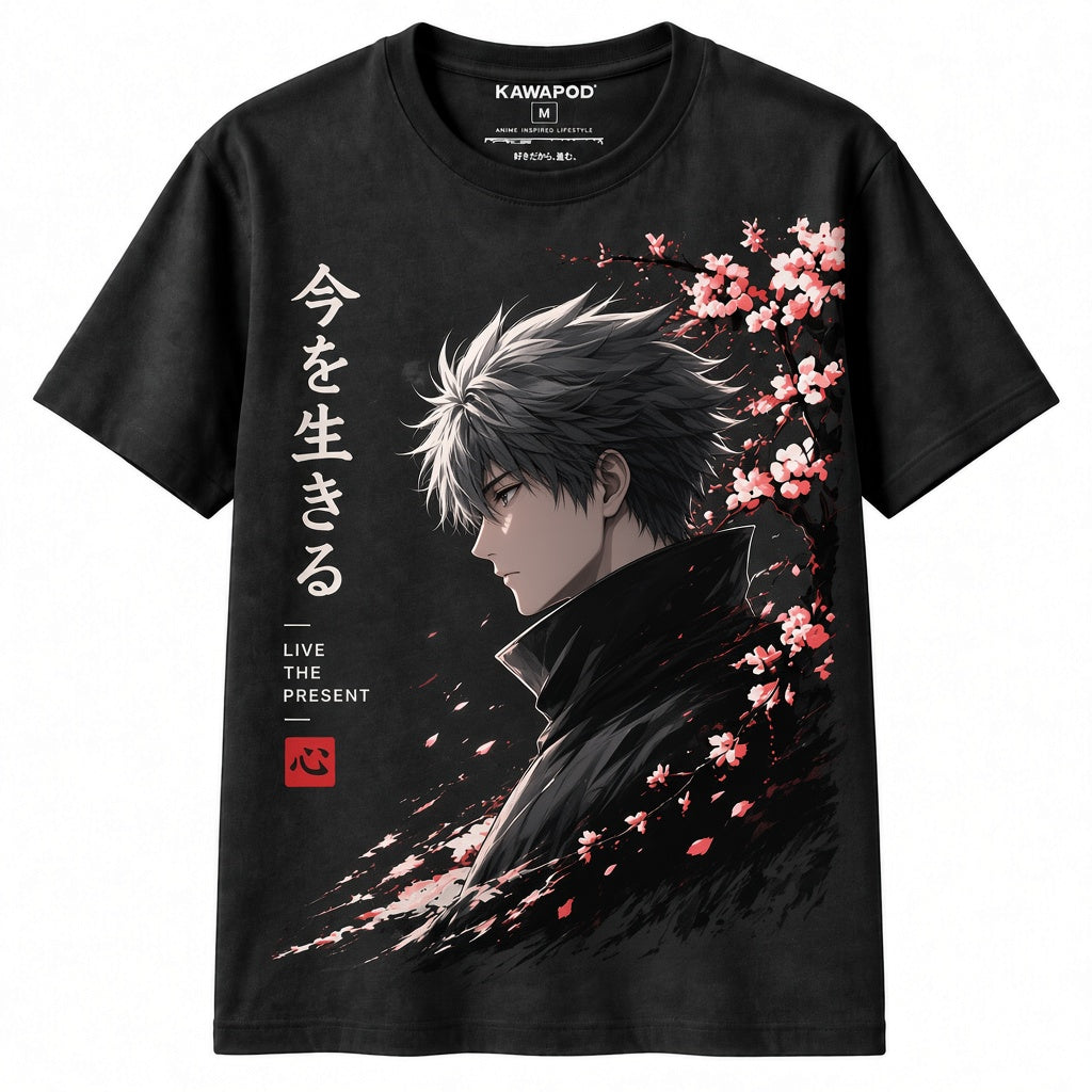 Classic Unisex T-Shirt Anime Blossom Live The Present Graphic