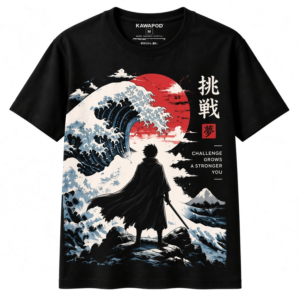 Classic Unisex T-Shirt Japanese Samurai Wave Graphic