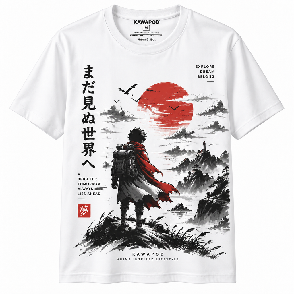 Classic Unisex T-Shirt Anime Explorer Red Sun Graphic